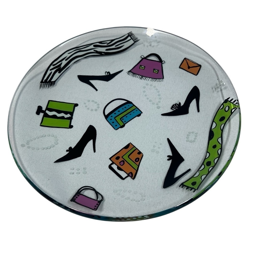 LOLITA Shopping Spree Collection Hand-painted Glass Fashion Plate 8" X 8"